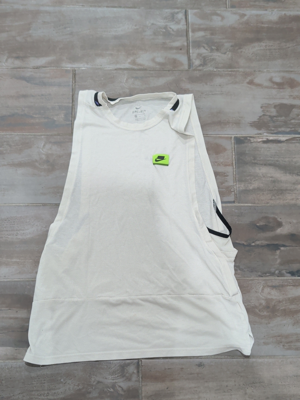 Nike White Muscle Tank with Neon Green Logo